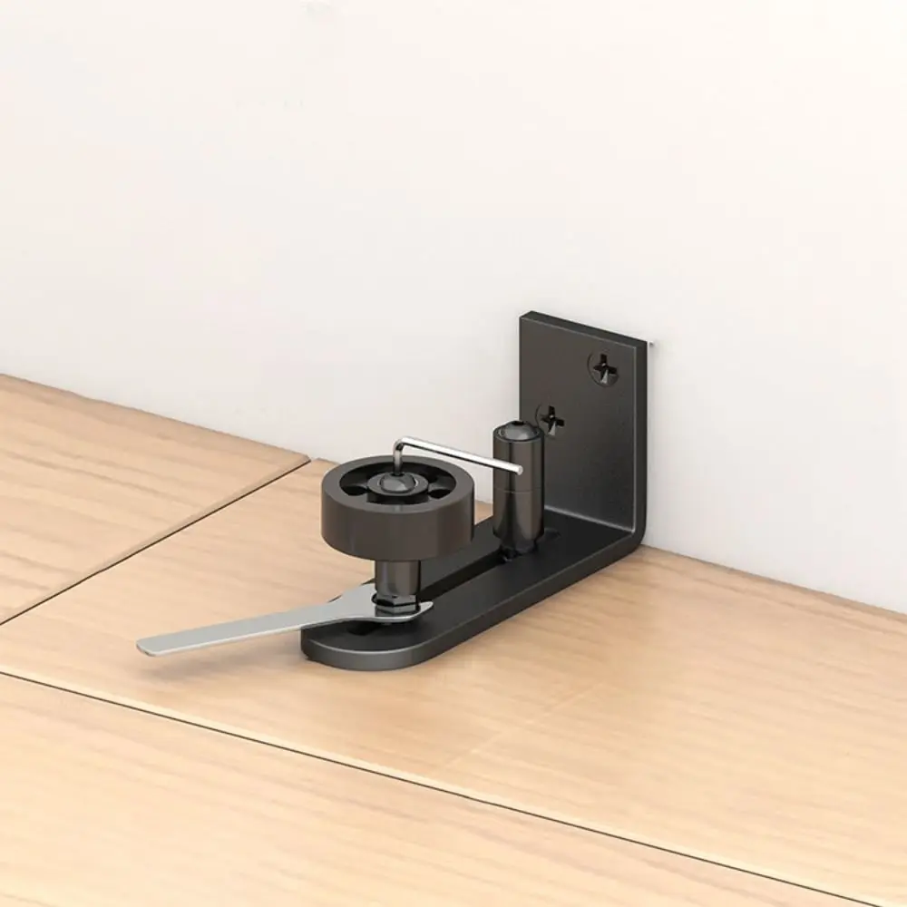 

Carbon Steel Barn Door Floor Guide Flat Bottom Black Finish Stay Roller Wall System 8-in-1 Style Flush Design Door Hardware