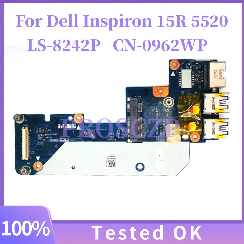 0962WP para Dell Inspiron 15R 5520 5525 7520 tarjeta de red USB para ordenador portátil RJ45 tarjeta de red inalámbrica placa Jack QCL00/10 LS-8242P