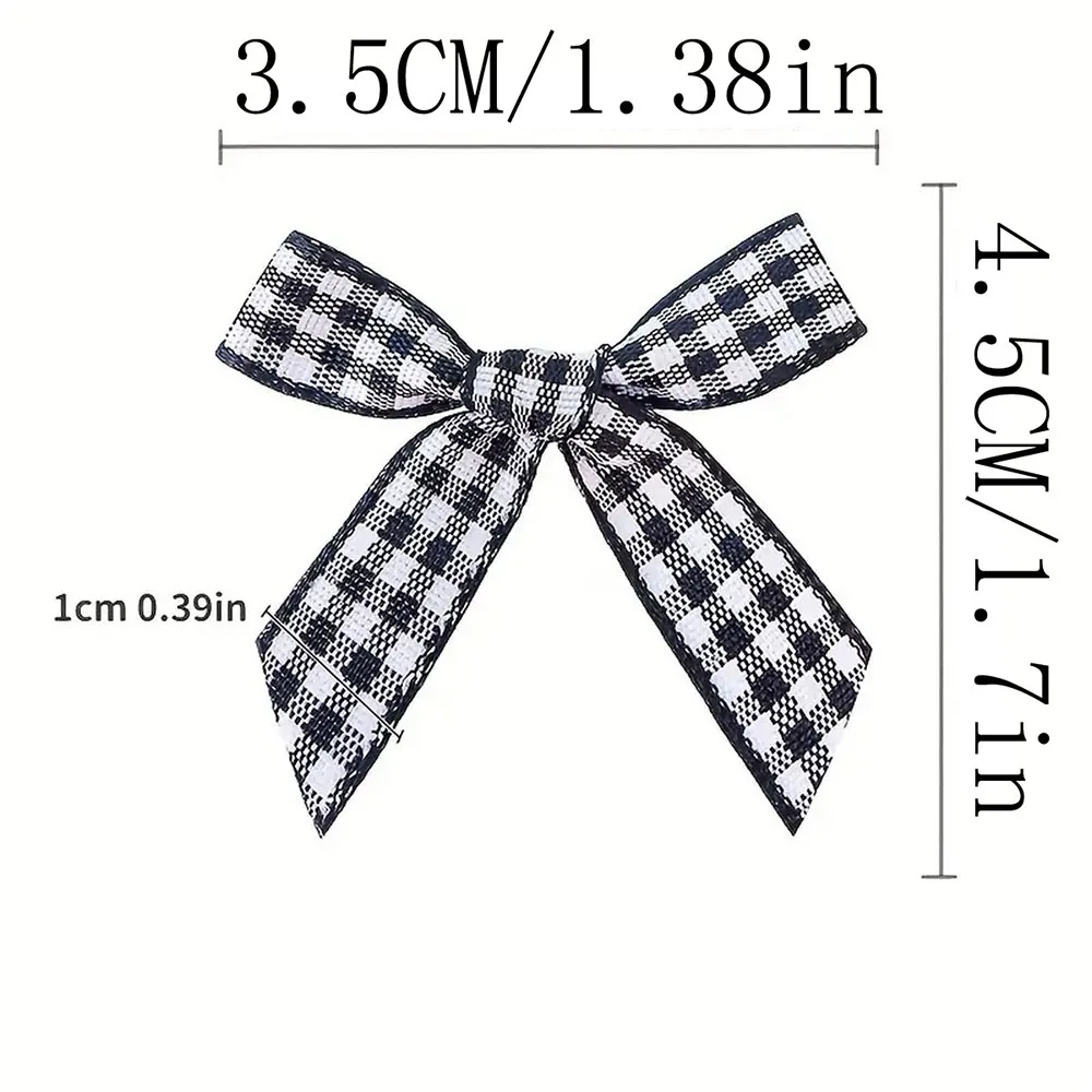 60/90/120/150 Pcs Christmas Buffalo Plaid Bows Burlap Plaid Ribbon Bows Ornament for Christmas Tree Crafts Home DIY Decoration