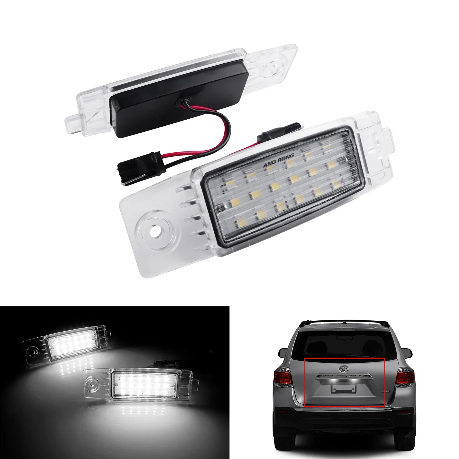 2x LED License Number Plate Light For Toyota RAV4 06-13 Harrier 98-03 HiAce 04+