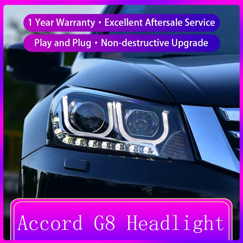 A Pair of Car Modification For Honda Accord G8 2008-2013 Xenon Front Lamp LED Upgrade Headlight Projector Lens Auto Accessories