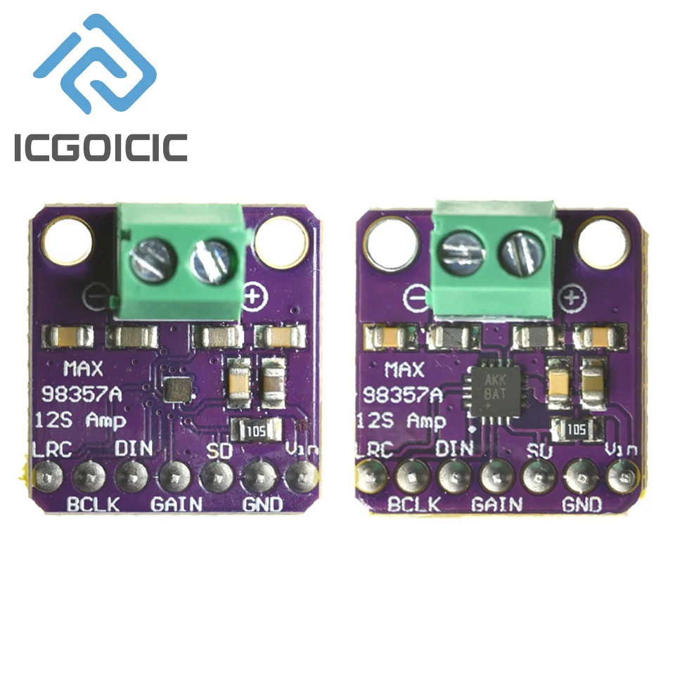 Módulo amplificador classe D MAX98357 I2S 3W – DAC sem filtro para projetos de áudio Raspberry Pi e ESP32