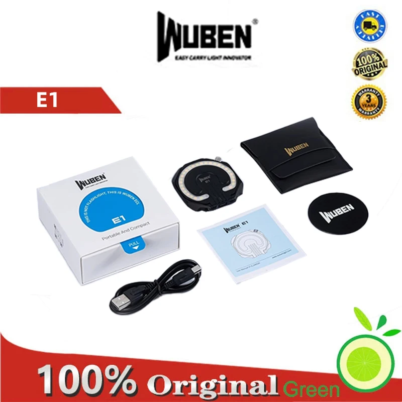

Wuben E1 black mini portable portable light with strong magnetic adsorption for shooting fill light and phone holder