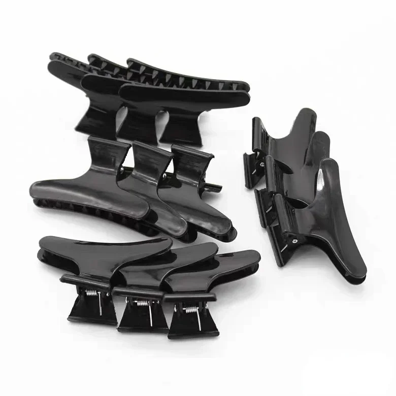 3/24pcs Butterfly Hairdressing Section Clips Women Girls Hair Section Claw Salon Accessories Hair Styling Holding Clamps Black