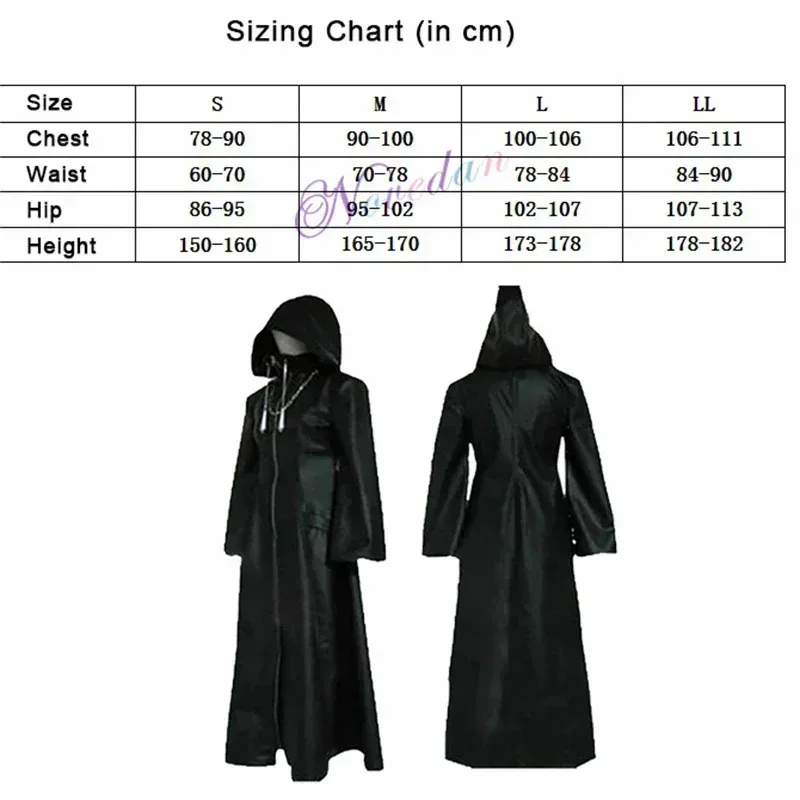 أنيمي لعبة المملكة هارتس 2 منظمة XIII معطف أسود رداء الأمير هالوين حفلة لعب الأدوار زي مقنعين رداء خارجي