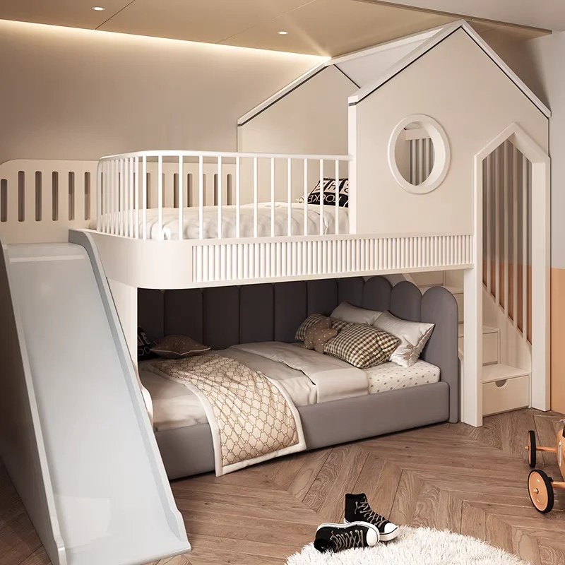 سرير أطفال عادي للتخزين قابل للتوسيع بتصميم أبيض عادي سرير أطفال للأميرة حديث فردي مخصص مضاء لصب أثاث الأطفال المنزلي #4