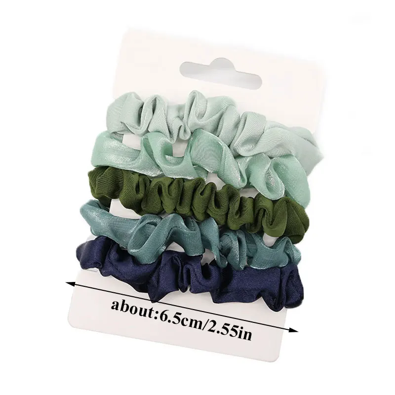 3-5PCs/set Shiny Silky Small Scrunchie Set Hair Bow ties Rope Skinny Scrunchy Elastics Ponytail Holders for Women Girls Headwear