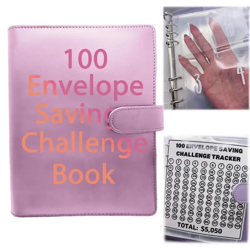 100 Envelope Challenge Binder Easy And Fun Way To Save $5,050 Savings Challenges Book Budget Binder With Cash Envelopes