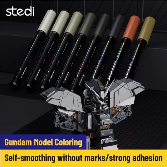 

Stedi Metallic Paint Markers 8 Colors for Gundam Military Scale Models Touch Up Painting Chrome Silver Gunpla Hobby Tool Kit