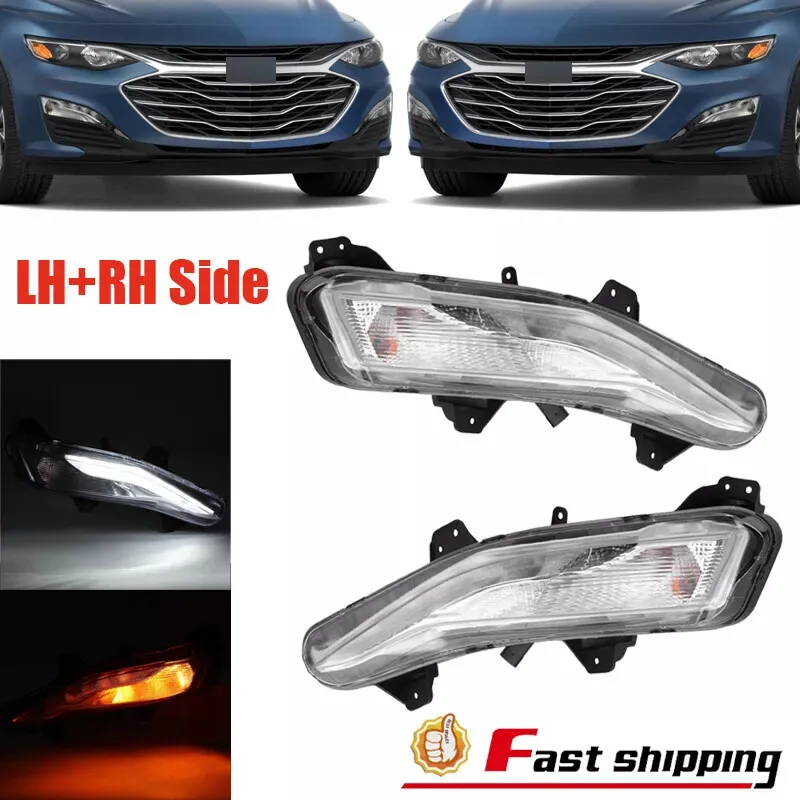 

For 2019-2023 Chevy Malibu Front Left Right Fog Light Turn Signal Lamp W/LED DRL