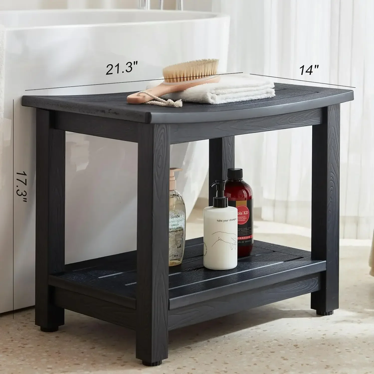 Stool for Inside Shower Waterproof, Poly Lumber Shower Bench Seat for Shaving Legs, Plastic Chair Seat for Shower, Shower