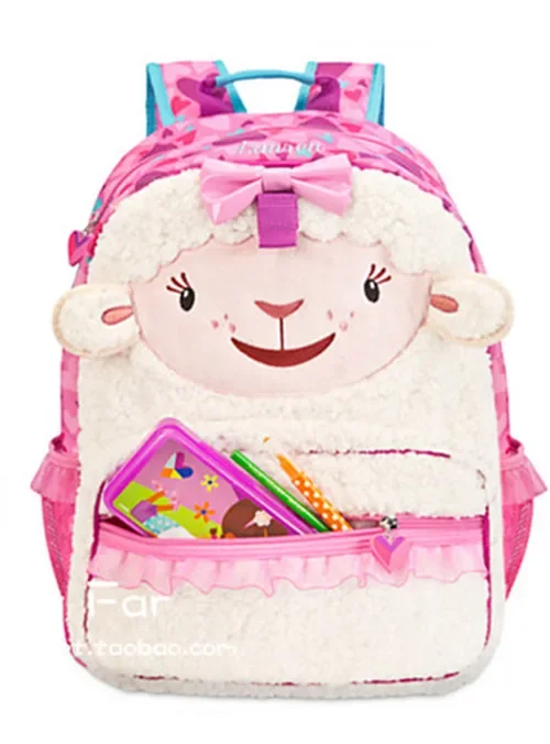 Imagem -03 - Cute Lambie Lamb Plush Bolsa para Crianças Mochila Anime Mochilas Escolares para Meninas Mochilas Escolares para Crianças Mochilas de Escola Primária Kawaii