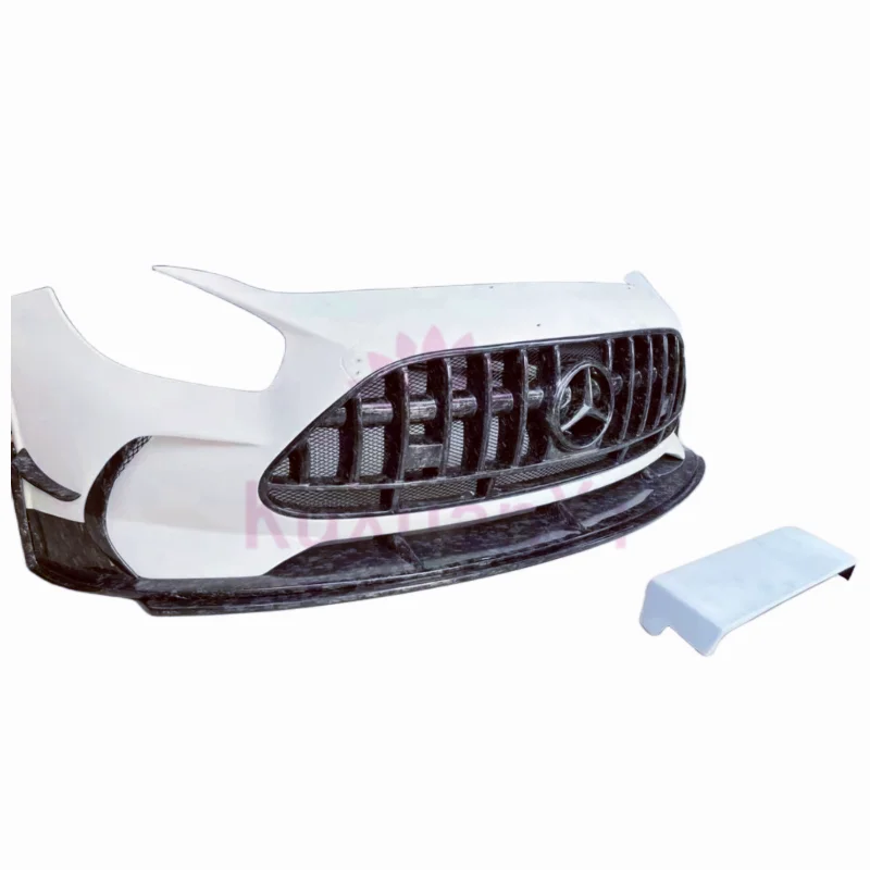 For Benz AMG GT/GTC/GTS forged grain semi-carbon fiber body kit BS style front bumper rear bumper spoiler exhaust hood