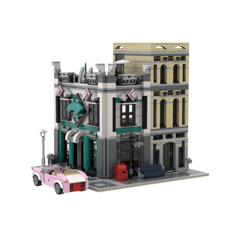 City Street View Moc Building Blocks City Center Internet Cafe Model Technical Bricks DIY Assembly Construction Toy Holiday Gift