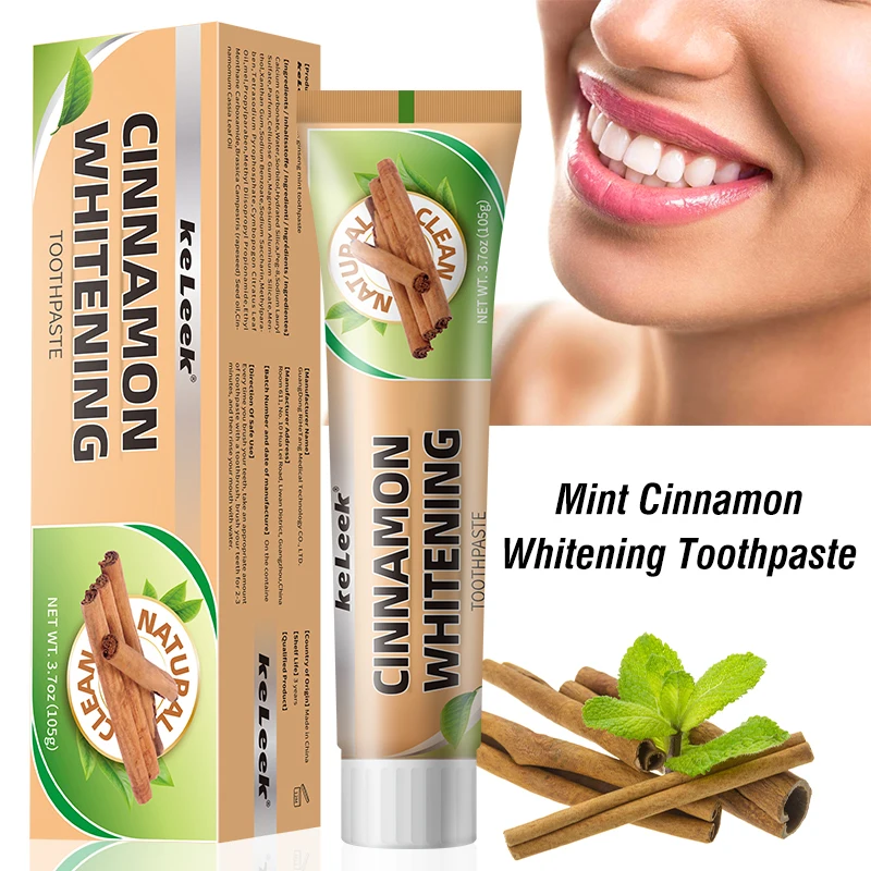 2 Cinnamon Whitening Toothpastes Mint Fresh Breath Refreshing Remove Yellow Brightening White Deep Clean Teeth