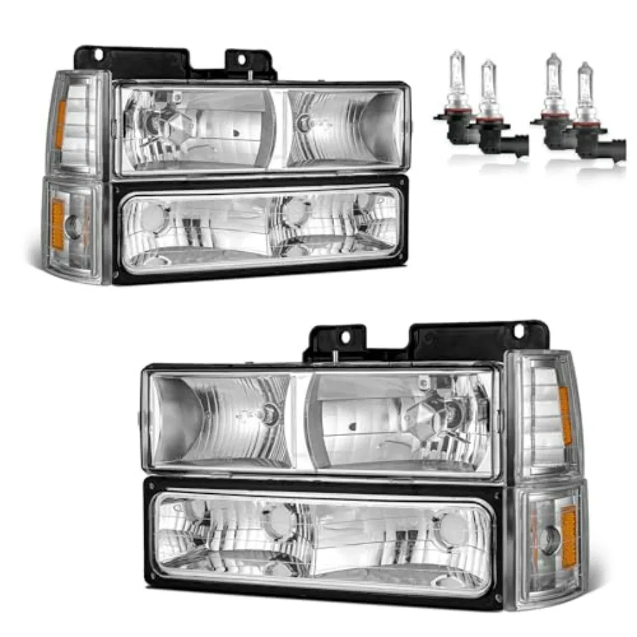 

Headlights Assembly for 1994-1998 Chevy C10 Pickup Truck C/K 1500 2500 3500 Silverado Tahoe Suburban 92-94 Blazer Driver Passen