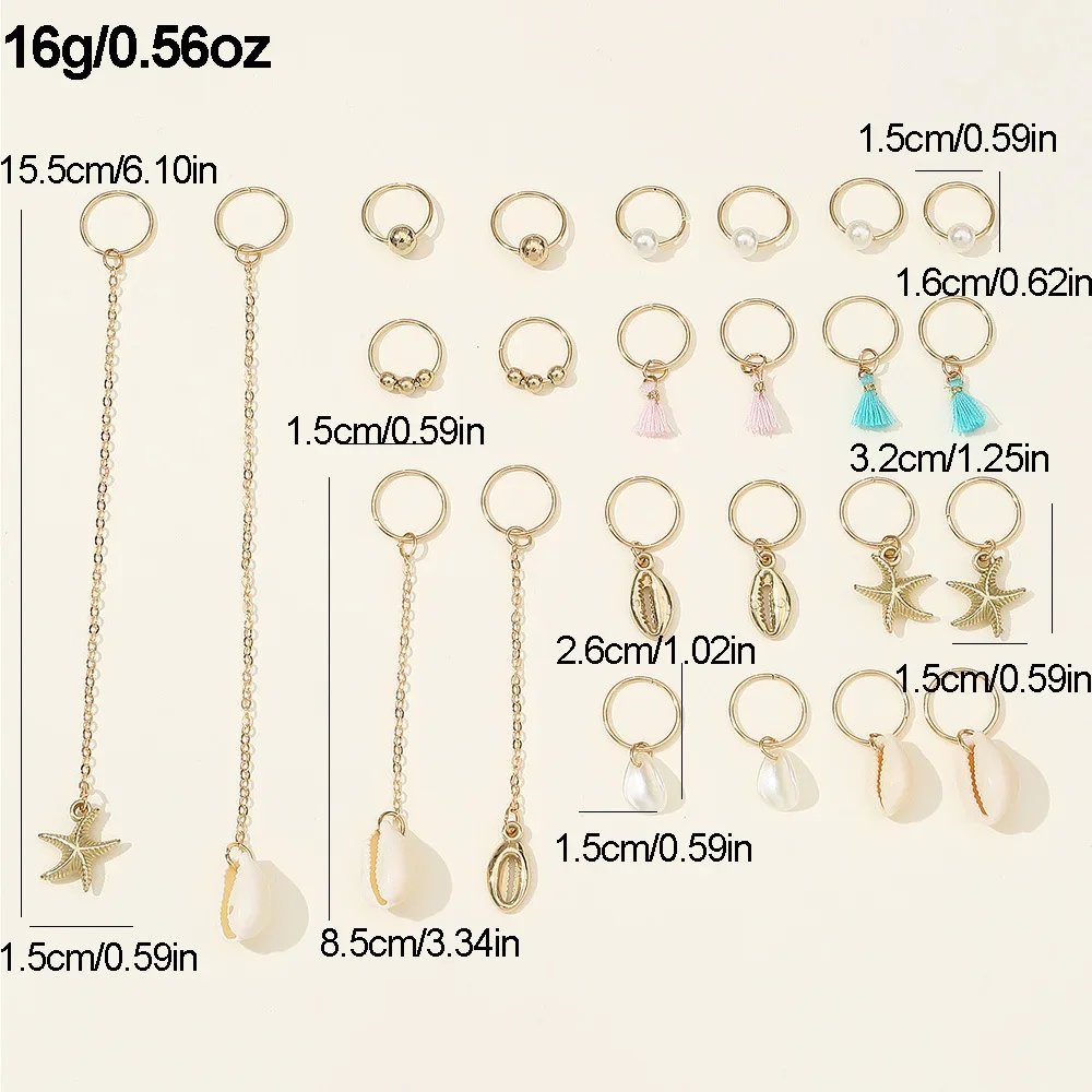 خاتم مجدولة على شكل لؤلؤ للفتيات ، أغطية رأس رائعة متدلية ، طقم شعر نجم البحر ، قشرة حفلات ، 24: إكسسوارات