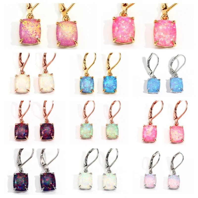 European and American Oval Square Australian High-end Zircon Ear Buckle with A Sense of Luxury, Niche Design, Elegant Earrings