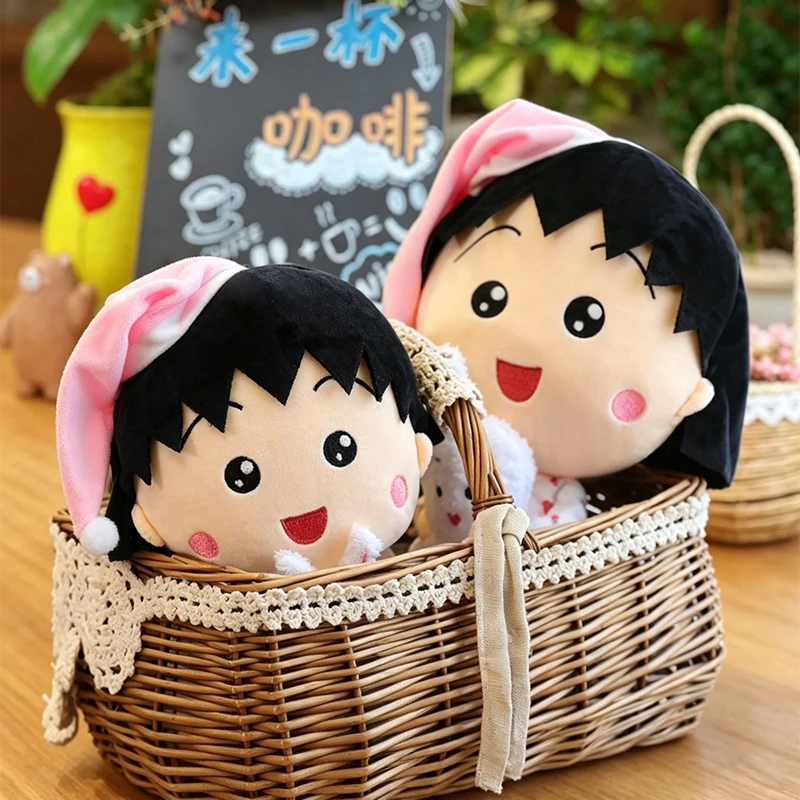 

Kawaii Chibi Maruko Chan Pajama Plush Doll with Bunny, Soft Stuffed Toy for Kids, Cute Anime Character Pillow Gift for Fans