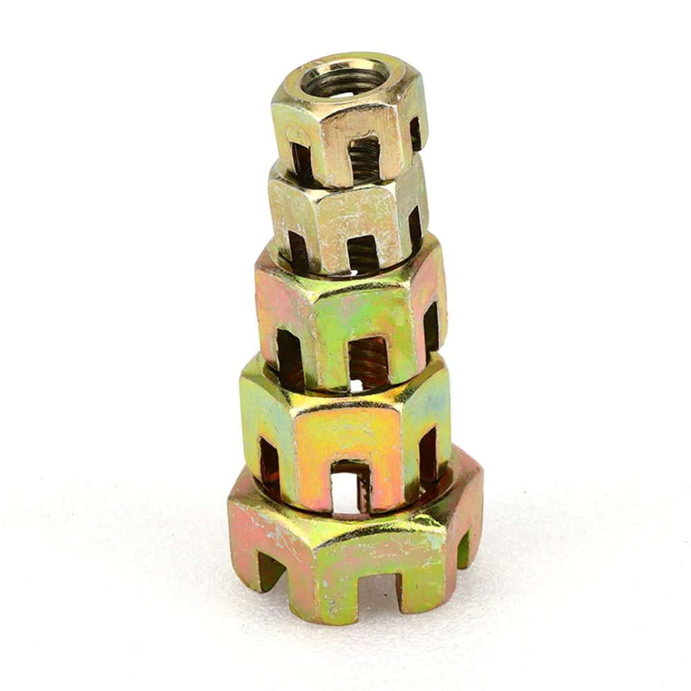 2pcs M10/M12/M14/M16/M20 육각형 슬롯 너트 50cc-250cc ATV 카트 먼지 자전거 쿼드 자전거 리어 액슬 볼 조인트 부품