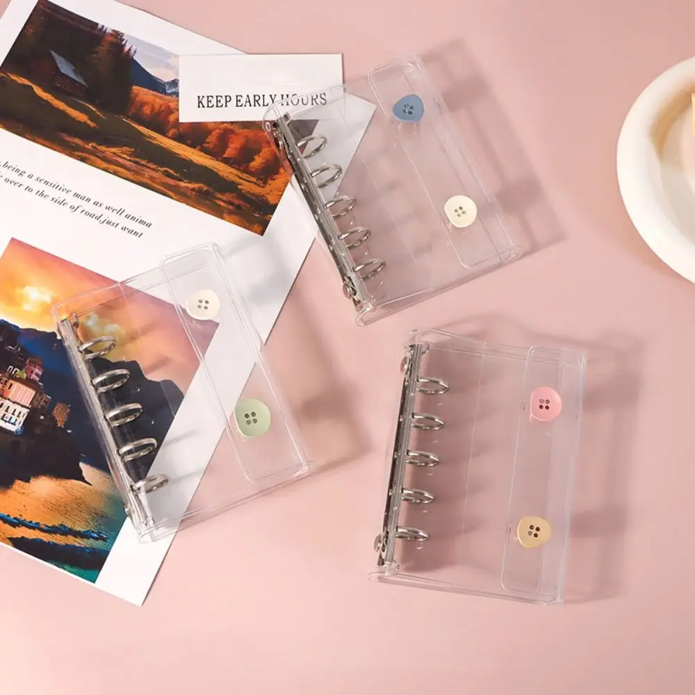 Fashion Transparent M5 binder Multiple Colors double-buckle Loose leaf notebook 5-hole PVC Mini binder Gift