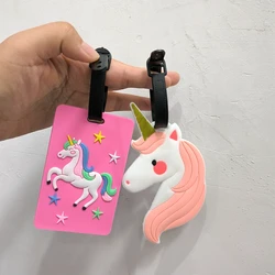 1pc/2pcs unicorn luggage tags for adult business trips, airport luggage, anti loss ID tags, pendants, name tags, men and women