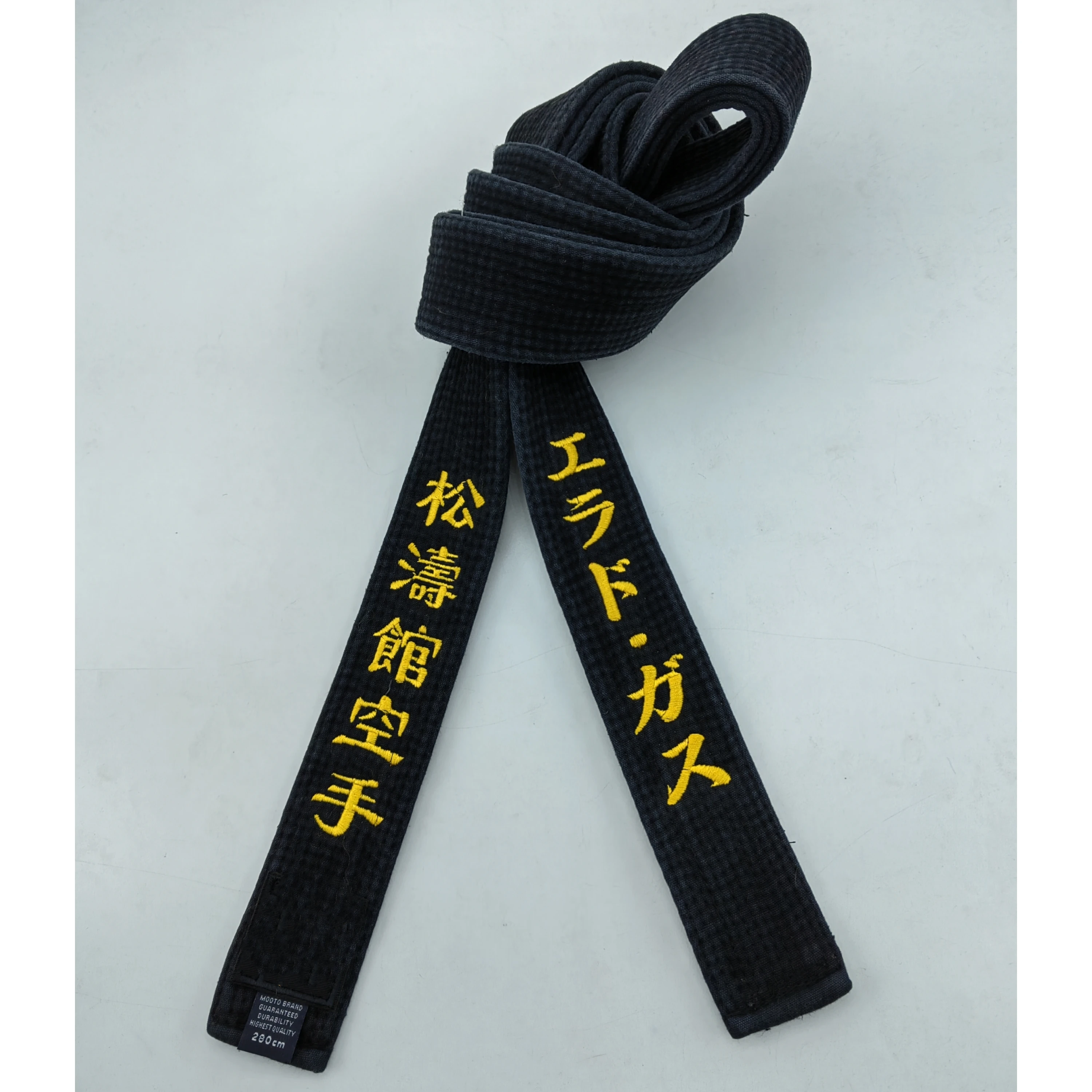 Aging Taekwondo Black Belt Make Old Embroidery Name Dans Kyokushin Karate Belt Japanese Martial Arts IKF Customized Korean Words