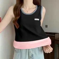Thermal Underwear Vest Thermo Lingerie Woman Winter Clothing Warm Top Inner Wear Elasticity One-piece Velvet Bottoming Shirt