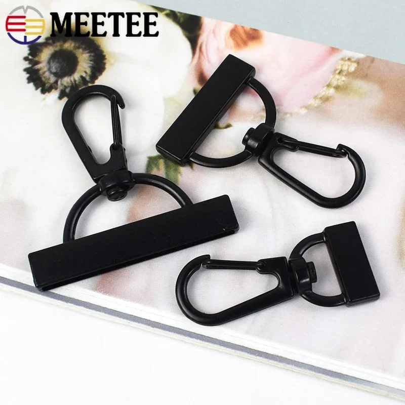 Meetee 10Pcs 15-30mm Metal Swivel Lobster Clasp Leather Webbing Tail Clip Spring  Buckle Keychain Bag Strap DIY Snap Hook