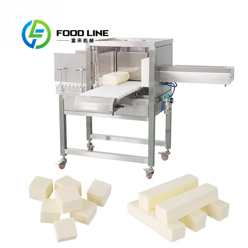 Picadora de corte de queso personalizada, fácil mantenimiento, compresor de aire, cubos, dados, rebanadas, rebanadora peladora para la industria de la Catering
