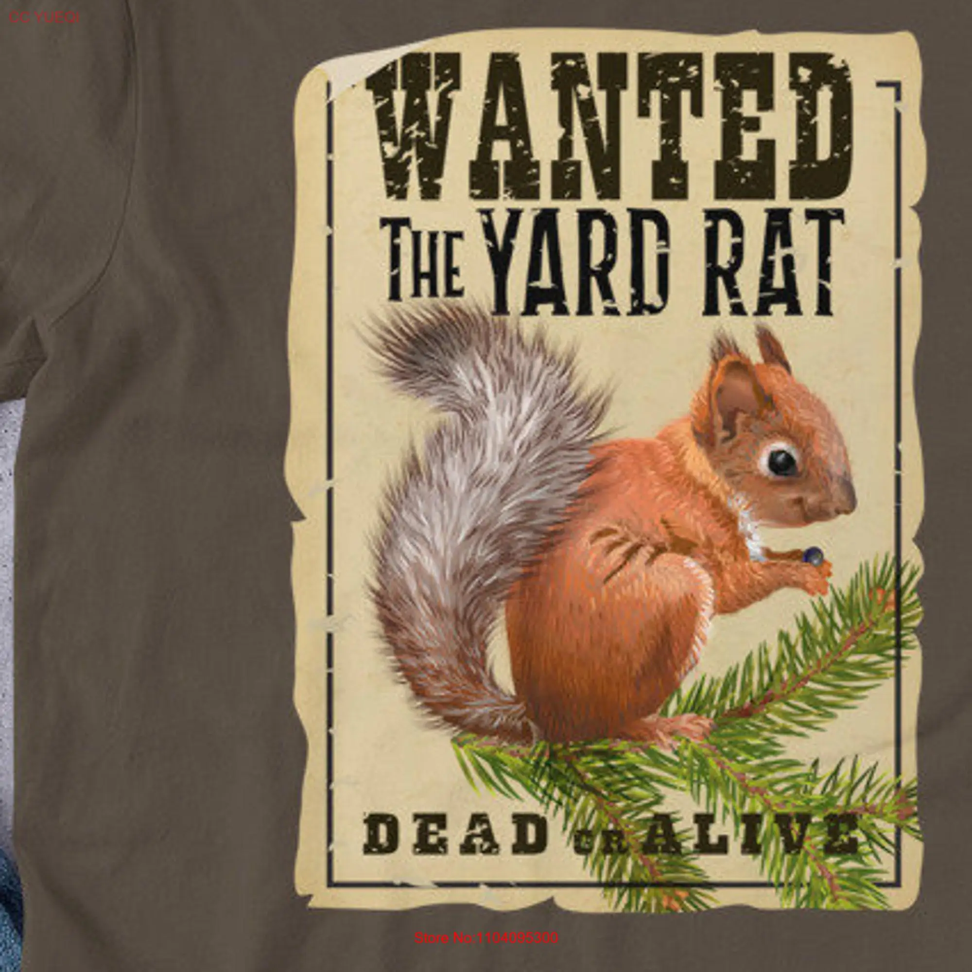 Wanted Yard Rat Funny Squirrel  T Shirt gift lover long or short sleeves