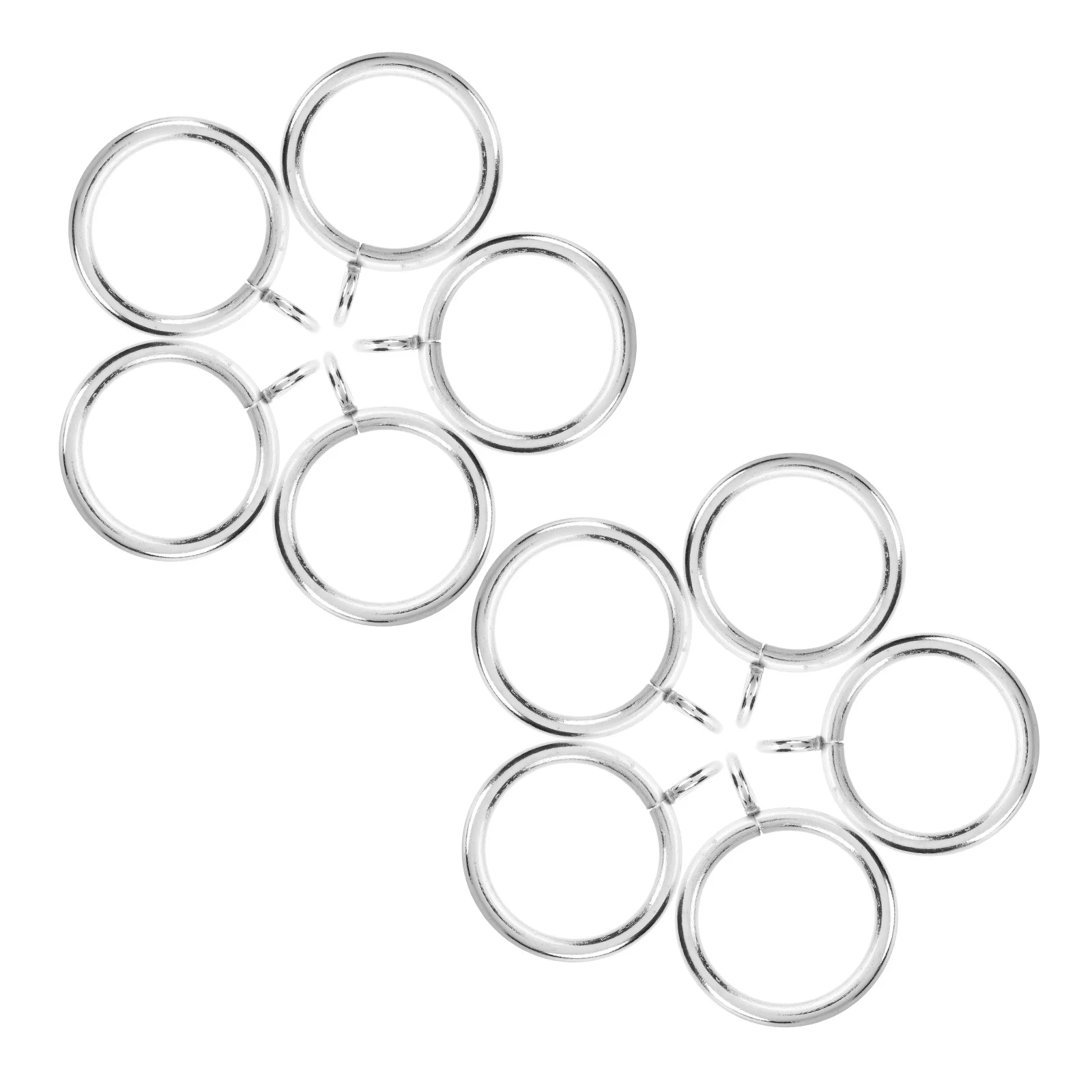 

10 Pcs Metal Hook Ring Drapery Eyelet Curtain Rings Rod Hooks Poles Circles Scalable with Eyelets