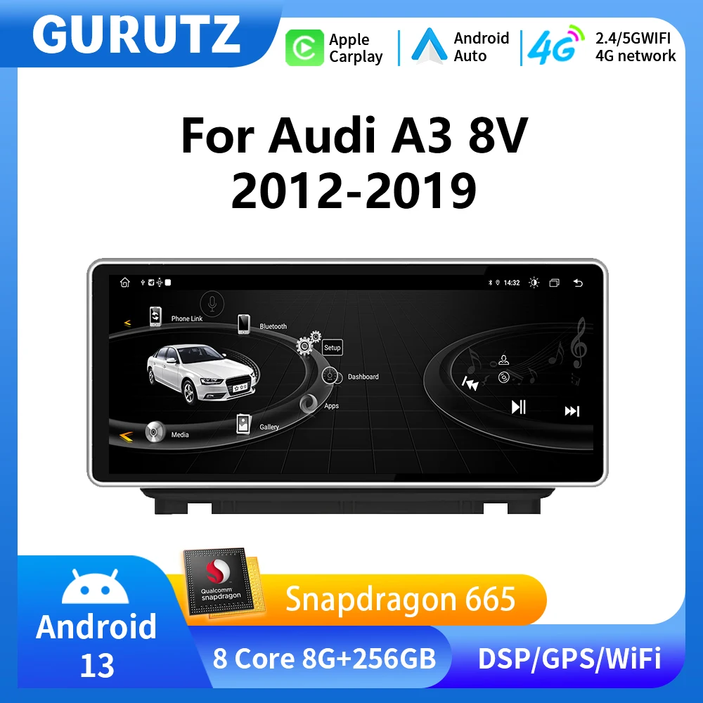 

Car Android Multimedia Player For Audi A3 8V 2012-2019 Stereo Radio Auto GPS BT WIFI 4G Wireless Carplay Navigation All in one