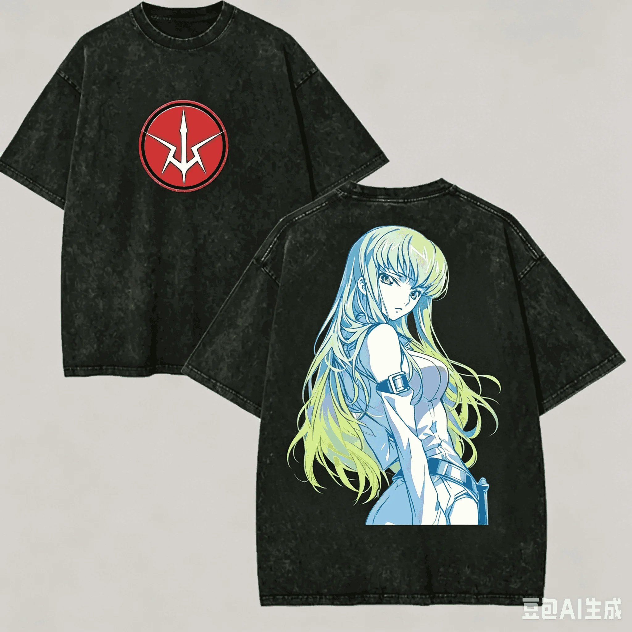 Code Geass Washed T-shirt Anime Lover Harajuku New Model Unisex Oversized personality Clothes Streetwear high quality Breathable view 3