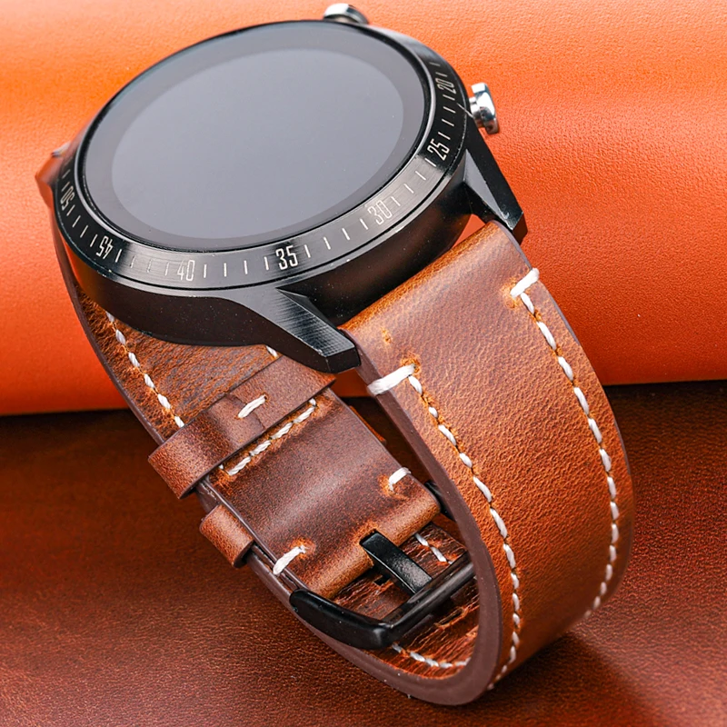 Genuine Leather Watch Band Available in 7 Colors Unisex Sizes 18 20 22 24mm Strap Smart Watches Premium Cowhide Accessories