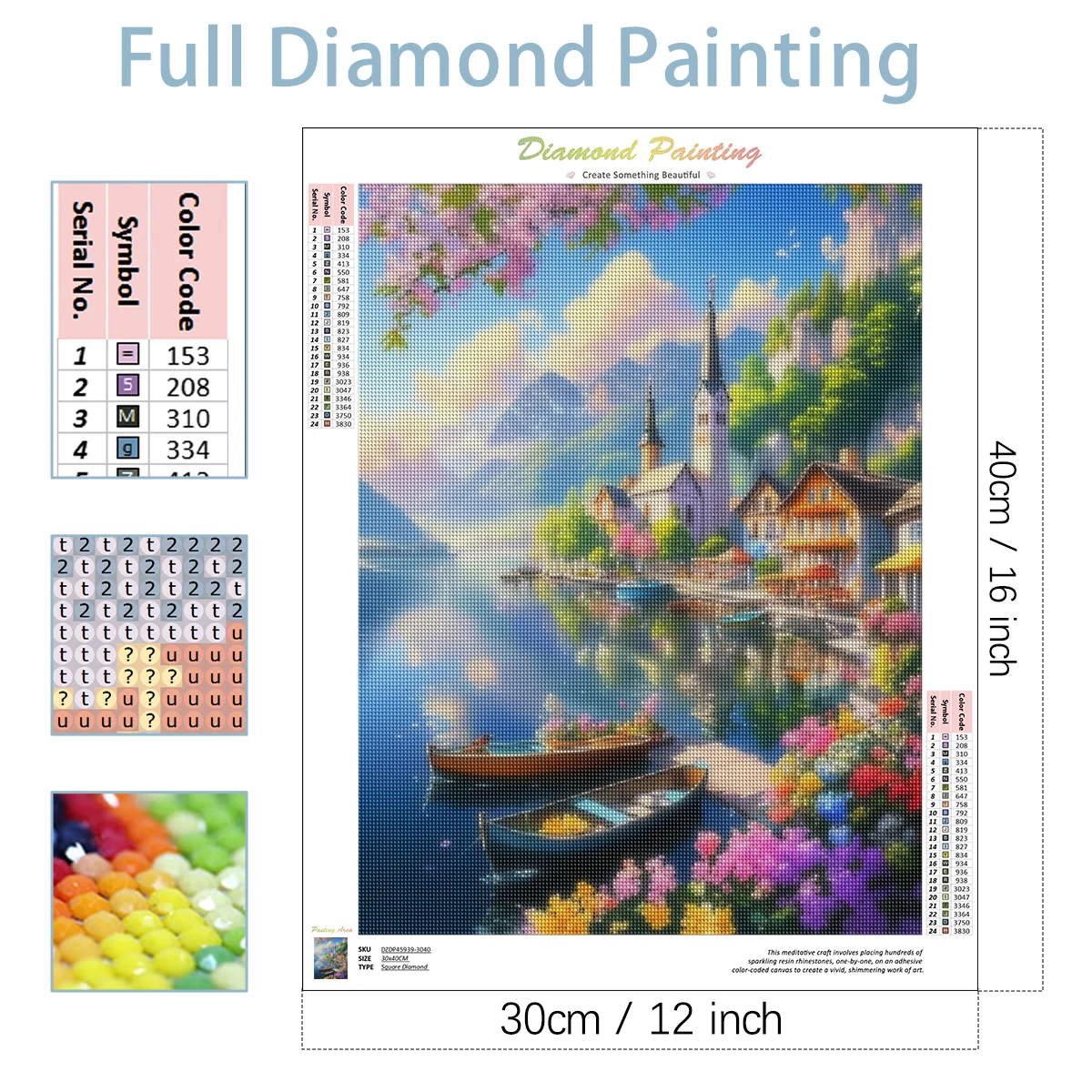 PhotoCustom كامل جولة الماس التطريز نهر العمارة 5d عبر الابره المشهد كيت اليدوية هدية فريدة ديكور جدران فني