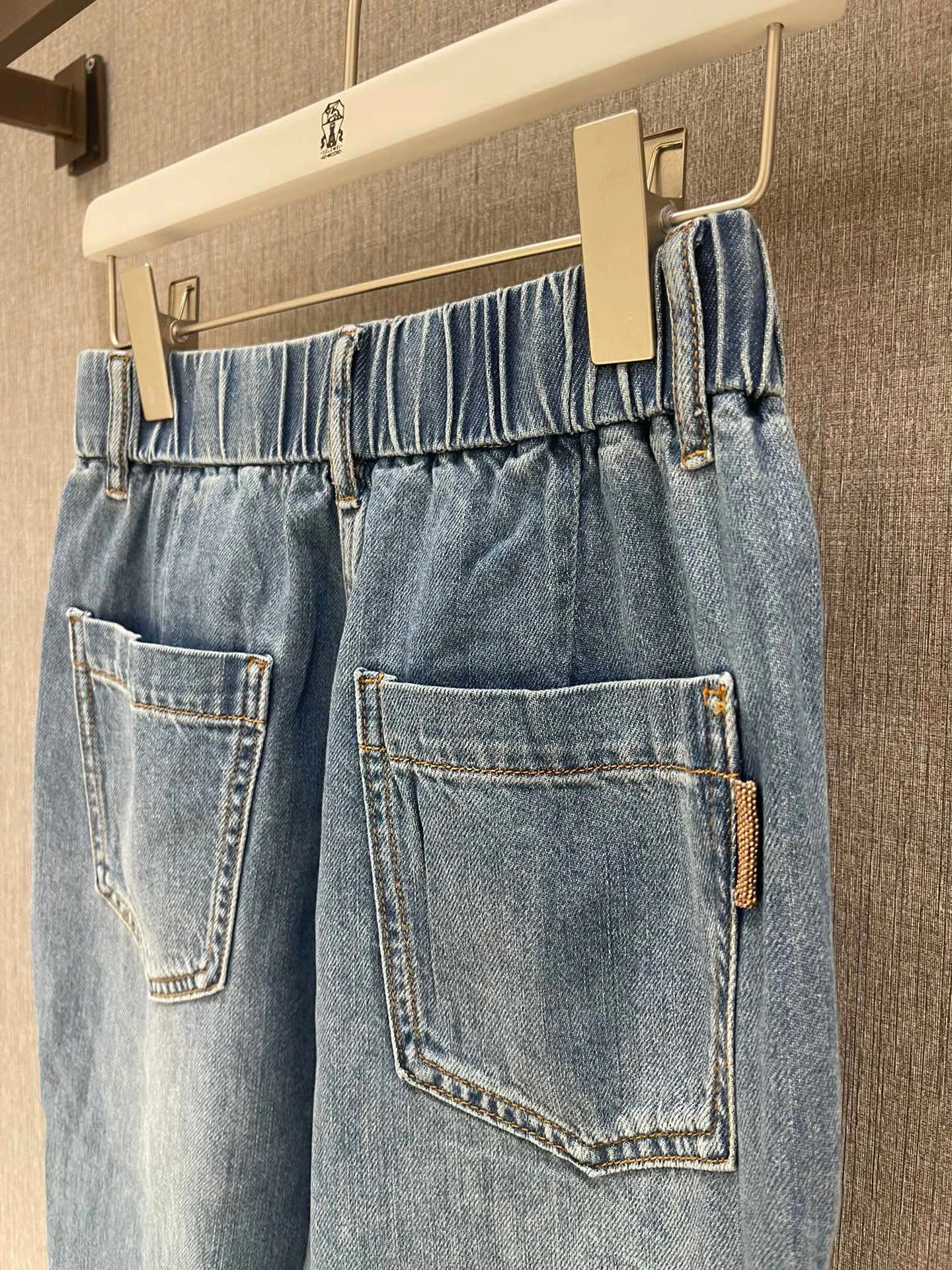 Casual stretch denim elastic waist jeans