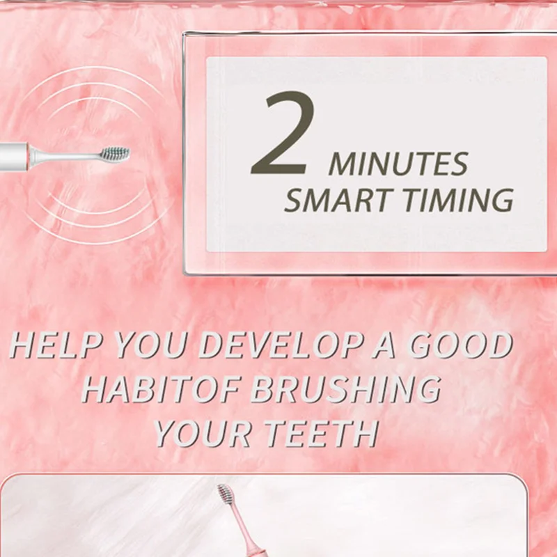 Valentine's Day Soundwave Electric Toothbrush Adult Timer Brush 6-speed USB Charger Rechargeable