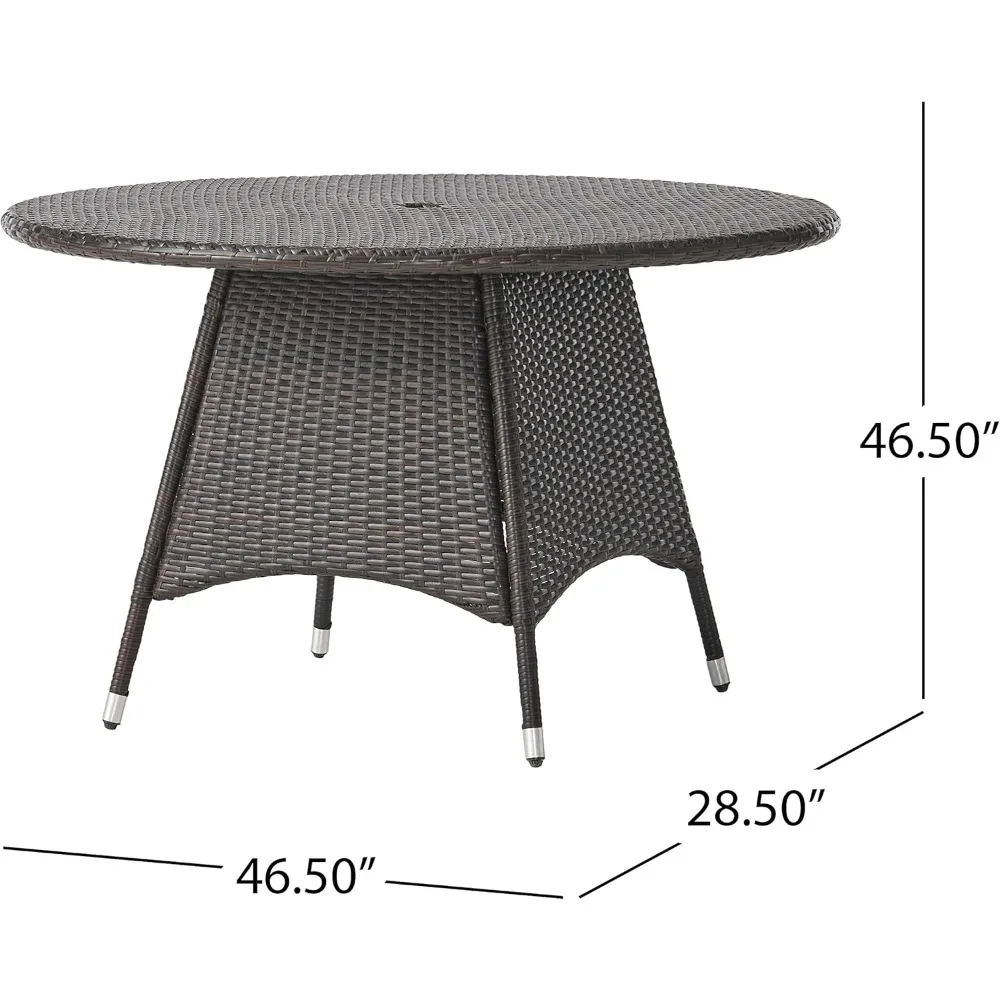 Corsica PE Runder KD Esstisch, Mehrbraun