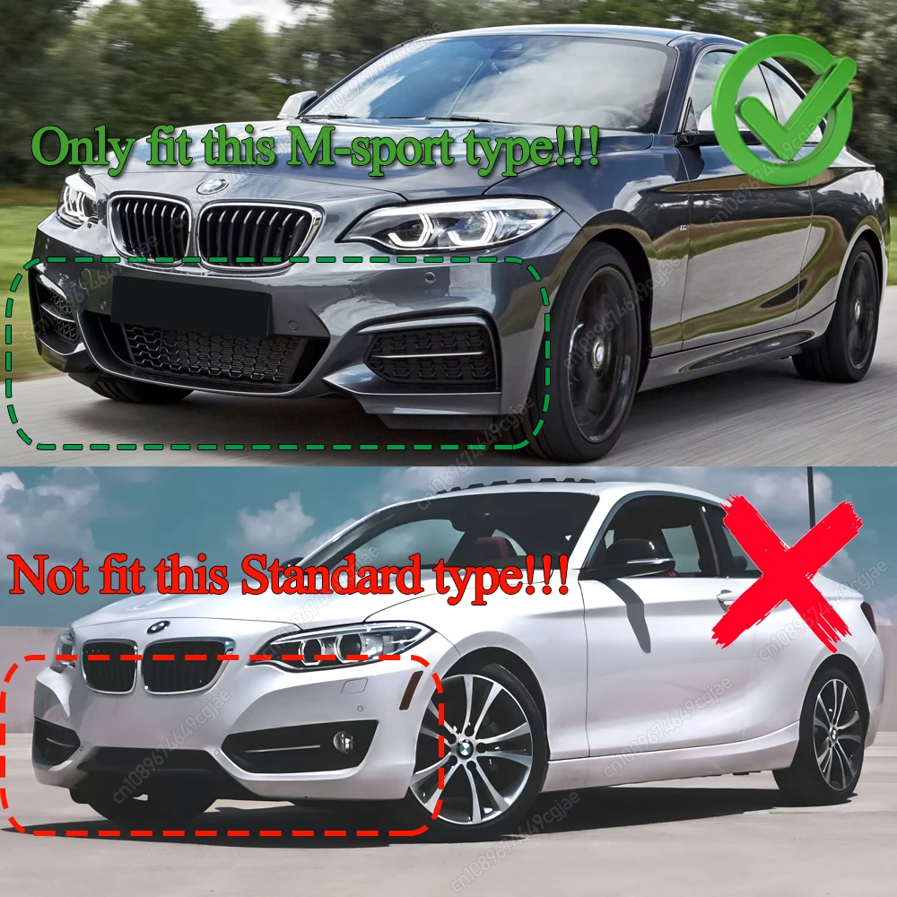 For BMW 2 Series F22 F23 M235i M240i 220i 228i 230i M-Sport 2014-2021 Car Front Bumper Lip Spoiler Splitter Diffuser ABS Tuning view 2