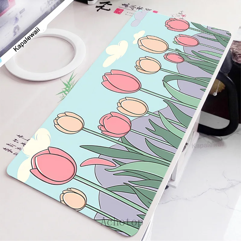 2026 Pc Gamer Mouse Pad Beauty Flower Girl Office Gaming Mousepad XXXL Large Rubber Desk Mat Keyboard Desk Table Mouse Mat