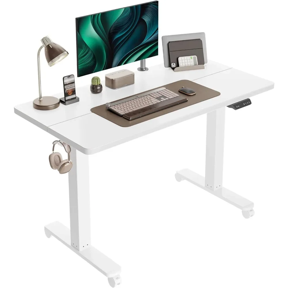 Computer desk, 48 x 24 inch height adjustable sitting upright office desk, home office computer workstation, computer desk