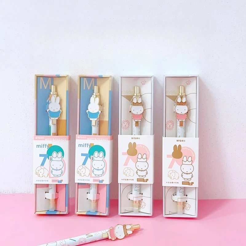 

Cartoon Miffy Neutral Pen Student Exam Notes Sign Black Pen Cute Jewelry Metal Push Bullet Neutral Pen Boy Girl Surprise Gift