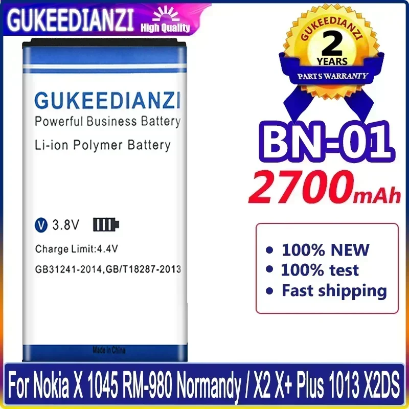 High Capacity Mobile Phone Batteries BN-01 2700mAh BN-01 For Nokia Lumia X 1045 RM-980 RM 980 BYD BN01 Smartphone Battery