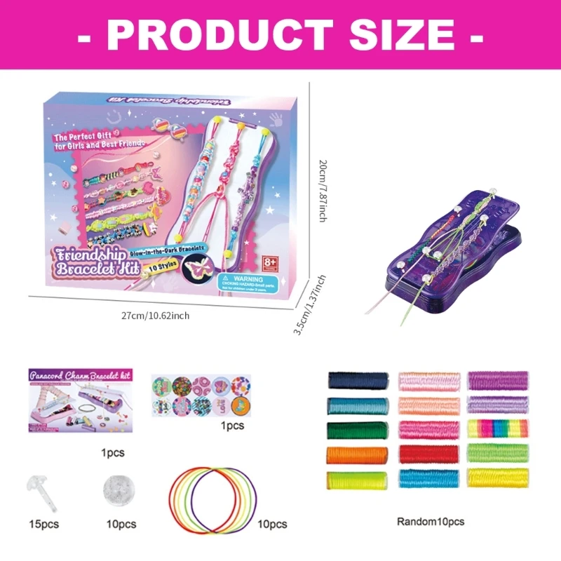 Zestaw materiałów do tworzenia bransoletek przyjaźni dla dzieci rękodzieło pleciona opaska na nadgarstek elastyczny sznurek dla