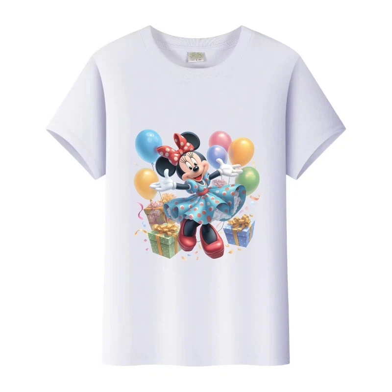 لطيف ديزني ميكي ماوس ميني طباعة الفتيات تي شيرت المتضخم السيدات التي شيرت Harajuku الصيف الاطفال أفضل 90s البلوزات امرأة تيز هدية