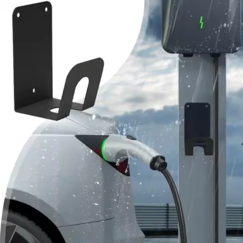 

A54K-Universal EV Cable Holder-Wall Mount Hook For Electric Vehicles, Black For Charging Station Use