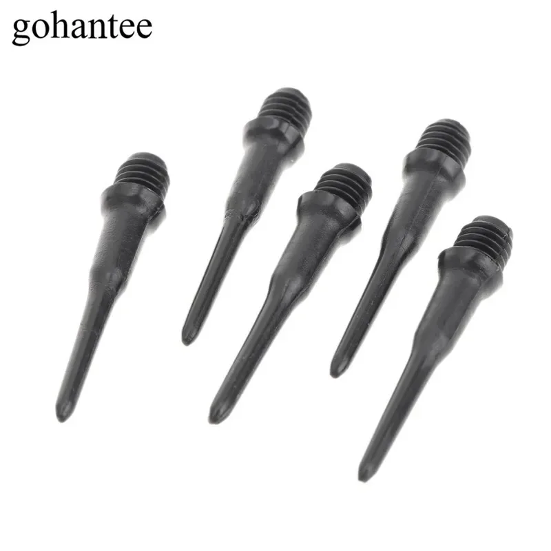 gohantee 50PCS/ LOT Short Soft Safety Plastic Dart Tips Stubby Black Points Shafts Flights Darts Accessories Outdoor Sports