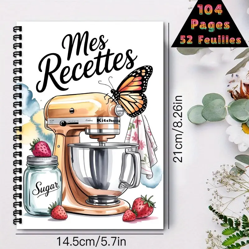 Fun French Recipe Book, Make Your Own Recipe Book, Meal Planning Blank Pages, Perfect Gift for Cooking Enthusiasts
