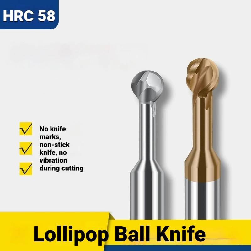 Tungsten Steel Candy Ball Tool T-Shaped Ball Head Milling Cutter Overall Alloy Formed Aluminum Use/Covered Hard Alloy Milling To